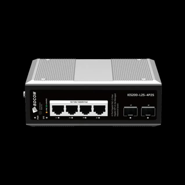 4 PoE Ethernet ports combined with 2 SFP links to ensure reliable industrial networking