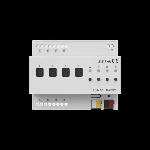 4 Gang 0-10V Dimmer Module (KNX) Akubela KXAC-B1DV4