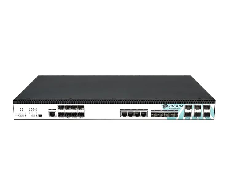 8-port EPON OLT with dual AC power modules designed for reliable fiber access
