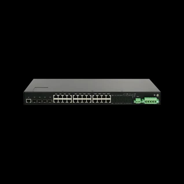 24  PoE ports with 4 10G uplinks in an industrial switch built for heavy traffic