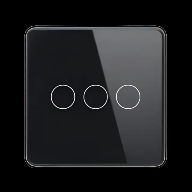 3 Gang Touch Switch (EU version/Black) Akubela TYSH-Z2323