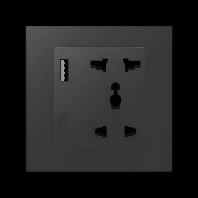 Smart Socket With USB (Black) Akubela SM-1023N